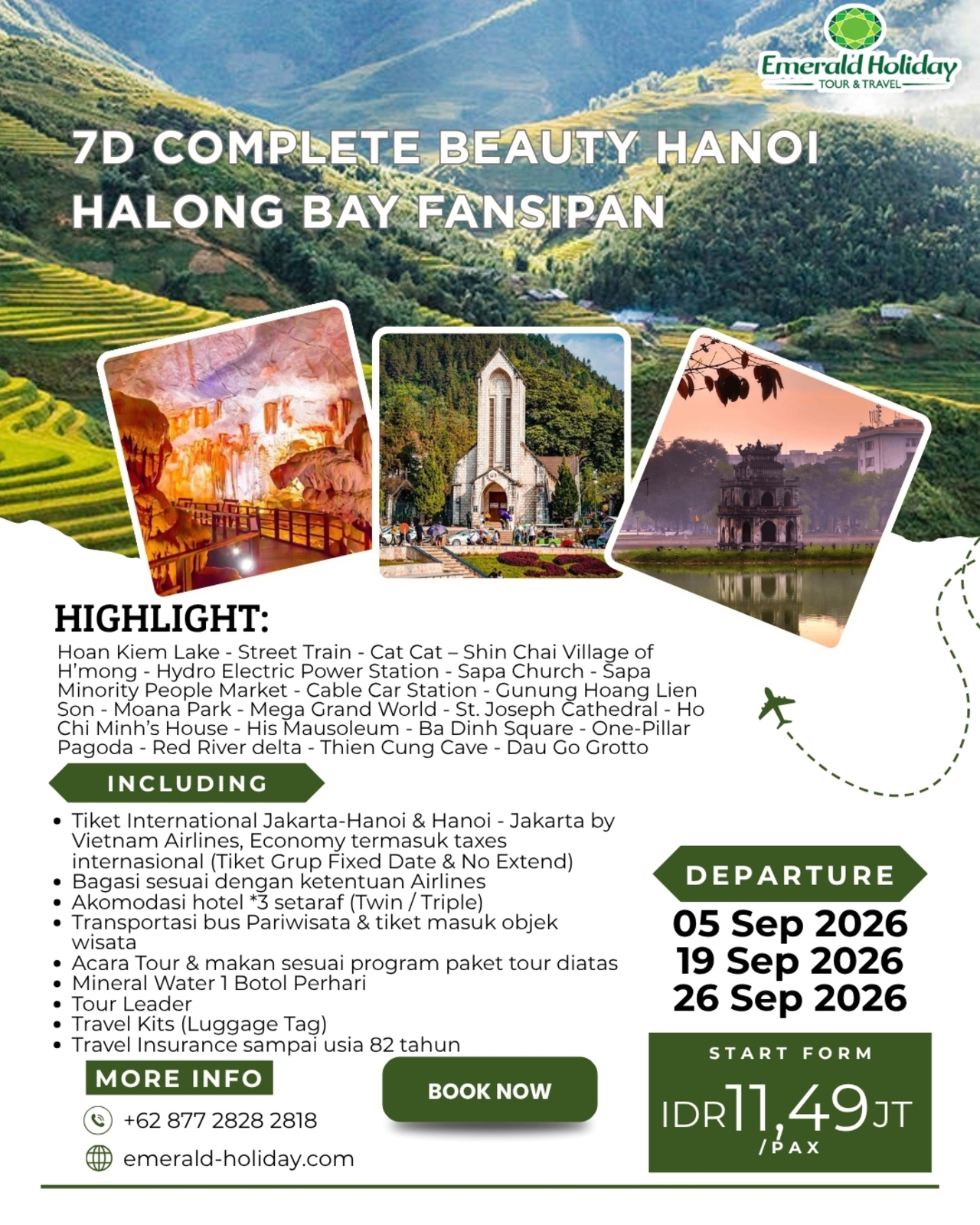 7D COMPLETE BEAUTY HANOI HALONG BAY FANSIPAN